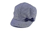 Bienzoe Girl's Cotton Striped Bowtie Peaked Sun Hat 4/5