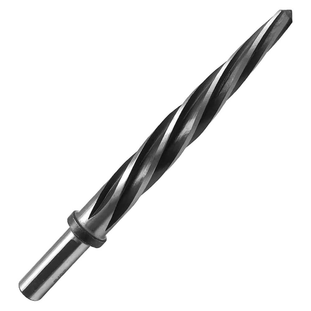 Oiiwowi 5/8Inch Spiral Flute Reamer with 1/2 Inch Shank, M2 HSS Bridge/Construction Reamer Taper Chucking Reamer Drill Bit