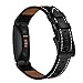 Compatible with Fitbit Inspire Bands & Inspire HR Leather Band Inspire 2 Band Fitness Tracker Replacement Accessories Band Women (Black 5.5'-8.1')