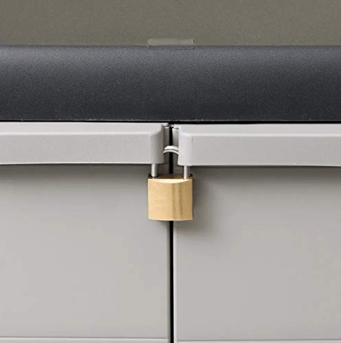 Zerone Geräteschrank,Gartenschrank aus Kunststoff Gerätehaus Geräteschuppen mit 1 Regal Schwarz und Grau – Bild 6