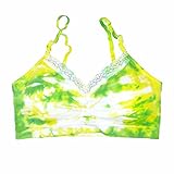 Coobie Strappy V-Neck Lace Trim Bras, Tie Dye