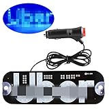LED Cigarette Lighter Sign Light,Blue Glow Sign Decal Stickers with Suction Cups Flashing Hook on Car Window with DC12V Car Charger Inverter for Drivers Accessories