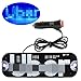 LED Cigarette Lighter Sign Light,Blue Glow Sign Decal Stickers with Suction Cups Flashing Hook on Car Window with DC12V Car Charger Inverter for Drivers Accessories