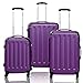 Goplus 3Pcs Luggage Set, Hardside Travel Rolling Suitcase, 20/24/28 Rolling Luggage Upright, Hardshell Spinner Luggage Set with Telescoping Handle, Coded Lock Travel Trolley Case (Purple)