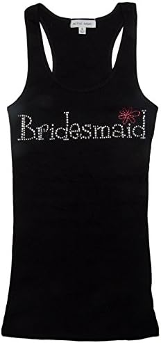 Crystal Bridesmaid Tank Tops (Small, Black)