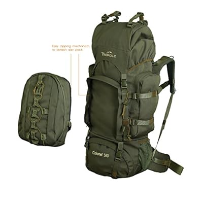 Tripole Colonel 80 litres Rucksack + Detachable Day Pack, Army Green