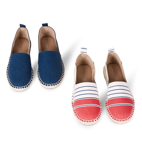 AMAZON ESSENTIALS WOMEN’S ESPADRILLE FLATS, PACK OF 2,...
