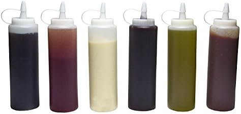Vercery (6 pack) 24 oz Plastic Squeeze Bottle with cap - Perfect For Syrup, Sauce, Ketchup, BBQ, Condiments, Dressing, Arts and Craft, Workshop, Storage, and More - BPA Free