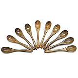 WEFOO Pack of 10 Mini Wooden Condiments Ice-cream Sugar Salt Spoons Small Spoons, Coffee Spoons