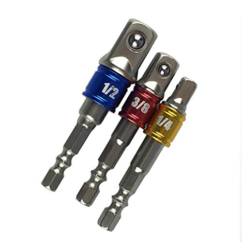 3PCS/Set Colorful Socket Extension Wrench 1/4" 3/8" 1/2" Bar Drive Power Drill Bit Socket Driver Adapter Set