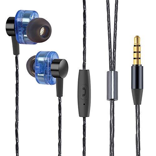Cehensy Earphones, in-Ear Earbuds, Dual Dynamic Drivers, Noise Cancelling&nbsp;High Fidelity Stereo Bass Headphones with Mic and Remote for iPhone, iPod, iPad, Samsung and Other Android Phones etc