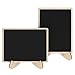 Korlon 15 Pack Mini Chalkboard Signs, Wood Chalk Signs with Easel, with 15 Pcs Replacement Stickers, for Weddings Events, Office, Mini Food Menu Board