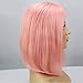 Smartinnov 13x4 HD Lace Front Bob Wigs, Pink Human Hair 8inch Bob Pre Plucked Glueless Short Cut 180% Density HD Transparent Lace Frontal Bleached Knots Pink Bob Wigs Brazilian Virgin Hair for Women