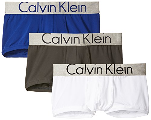 Calvin Klein Men's Steel Micro Low Rise Trunks, Dark Midnight/Mink/White, Medium