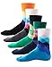 JOGAL Mens Color Dress Socks Funny Colorful Rainbow Argyle High Fun Sock,Multicolors,One Size (5 Pack)
