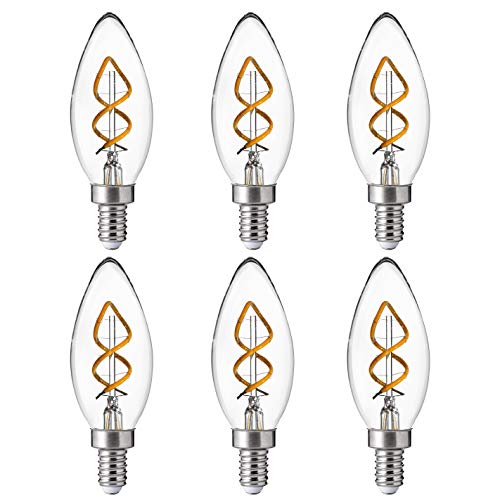 FLSNT 6 Pack Dimmable B10 LED Candelabra Chandelier Light Bulbs,4W(40W Equivalent),E12 Small