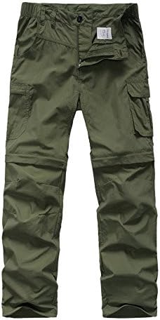 Kids Boy's Girl's Youth Outdoor Quick Dry Convertible Pants, Hiking Camping Fishing Zip Off Trousers#9018
