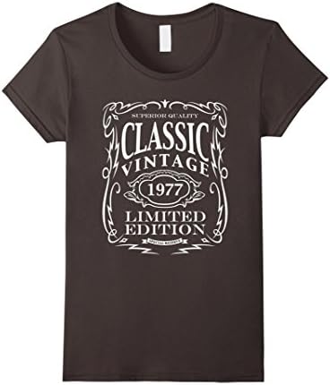 Womens Vintage 1977 T-Shirt - 40th Birthday Gift Shirt XL Asphalt