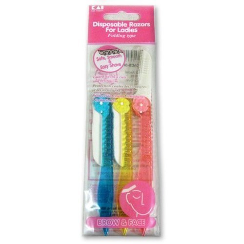 Kai Razor Disposable Brow & Face Razors, Folding Type, 30