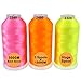 New brothreads - 40 Options- Various Assorted Color Packs of Polyester Embroidery Machine Thread Huge Spool 5000M for All Embroidery Machines -Neon Colors 1