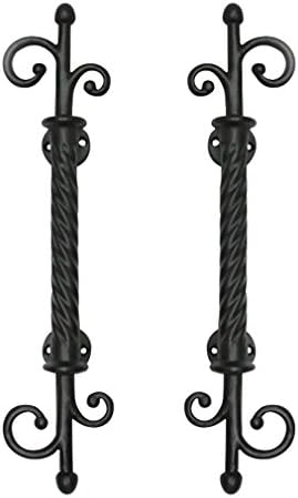 JC Handle Pair 360mm Black Metal Bar Pull Wood Gate Door Furniture Handle WA2038