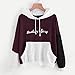 Womens Letters Long Sleeve Hoodie Sweatshirt Hooded Pullover Tops Casual Blouse (L, Purple)