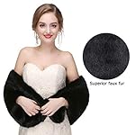 Yfe Women's Faux Fur Shawls Wraps Wedding Sleeveless Fur Wrap Shawl For Women 1920s Fur Stole Capelet