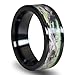 BIG SALE!!! 7mm Light Weight Titanium Camouflage Camo Bands Men's Women's Wedding Anniversary Bands Spring Fashion Rings (Black edge)