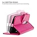 Moto X Pure Edition Case, Moto X Style Case, Style4U Premium PU Leather Stand Wallet Case with ID Credit Card / Cash Slots for Motorola Moto X Style / Pure Edition (2015 Release) + 1 Stylus [Hot Pink]