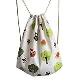 Unisex Canvas Drawstring Bag Variety Cartoon Printed Backpack Shopping Sack Bags