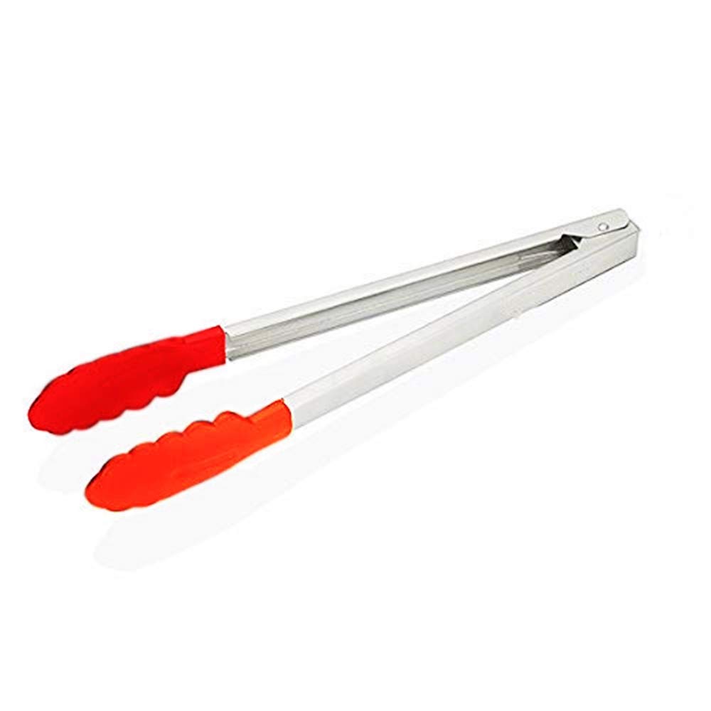 Buy Kitchen Tongs (Red, 9 Inches) HeavyDuty NonStick Stainless Steel