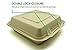 [50 COUNT] 10 x 10 inch Clamshell Disposable Eco Containers Togo Food Microwavable Container Boxes - Restaurant Carryout Lunch Meal Takeout Storage Food Service (10X10