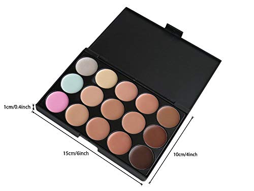 15 Colors Cosmetics Cream Contour Foundation Concealer Palette Kit with 11pcs Bamboo Brush