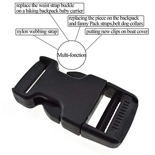 image for HAO PRO SGH Pro Quick Side Release Buckles Flat 1 Inch Wide 4 Pack One