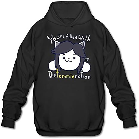 SHMUY Video Game Undertale Temmie Men's Cotton Hoodie Coat Black