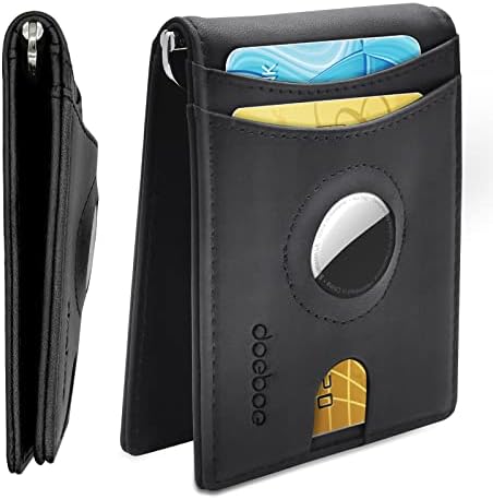 Slim RFID Blocking Credit Card Holder Wallet - Minimalist Front Pocket Wallet For Men & Women (Black)