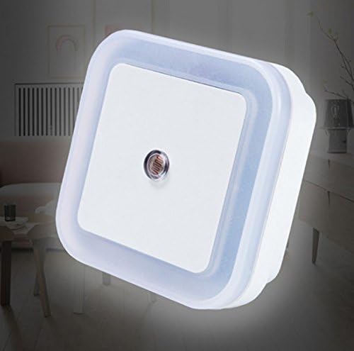 Jinfeng plug-in LED night light with intelligent sensor on / off, white (6500K), (a square)