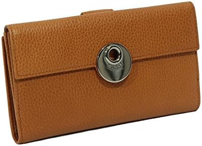 Gucci Dollar Calf Leather Continental Flap Wallet 231835, Saffron Brown