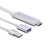 Tendak Lightning to HDMI Adapter Digital AV to HDMI Cable Converter for Samsung iPhone iPad to Mirroring on HDTV Projector - Plug and Play