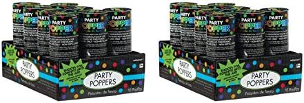 Party Poppers Streamers and Confetti, 24 pcs