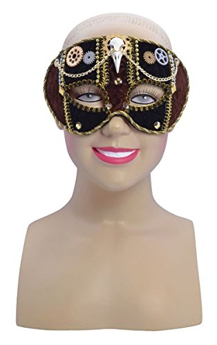 Black & Gold Ladies Steampunk Eye Mask