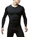 TM-YUV34-BLK_Small Tesla Men's Thermal WinterGear Compression Baselayer Vneck Long Sleeve Shirt YUV34