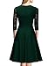 Miusol Women's Vintage Square Neck Floral Lace 2/3 Sleeve Cocktail Swing Dress, Dark Green, X-Large