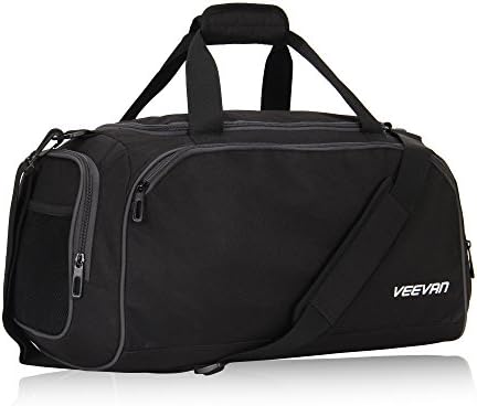 Veevanpro 18 inch Small Gym Bag Travel Sports Duffel Bag Carry on Black