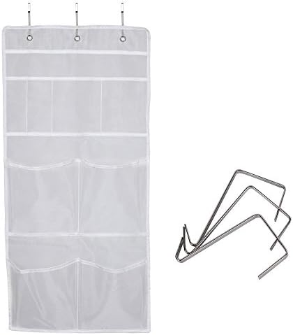 Hanging Mesh Pockets Bath Shampoo Shower Caddy Organizer with Over The Door Hooks Quick Dry Space Saving Bathroom Accessories Organization