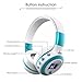 Wireless Headphones, ELEGIANT On Ear Wireless Headset Foldable with Mic FM Radio Micro SD Card Slot Wired and Wireless Headphones for iPhone 8 7 6S 6/Android Phones/Laptop/ PC White & Blue