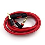 Maygadget Replacement Audio Cable Cord w/ In-line Remote & Microphone for Beats by Dr Dre Headphones Solo Studio Pro Detox Wireless Mixr Executive (Red-Black)