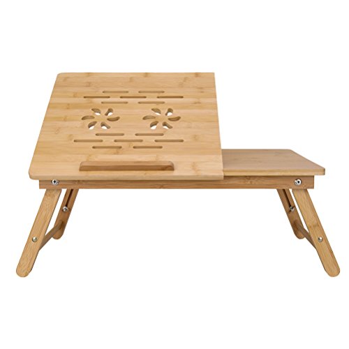 HBlife Bamboo Adjustable Lapdesk Foldable Laptop Stand Desk Breakfast Serving Bed Tray Tablet With Drawer
