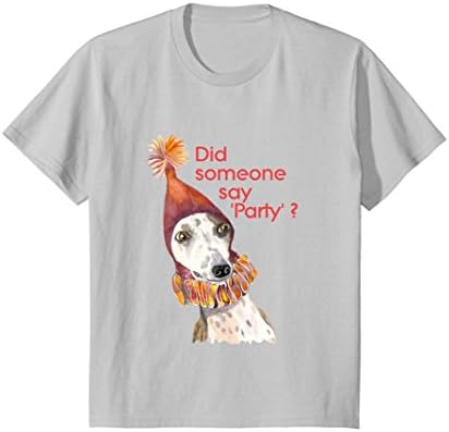 Kids Funny Whippet Greyhound Did Someone Say Party? T-Shirt 6 Silver