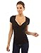 PattyBoutik Women V Neck Pleated Empire Waist Top (Black Medium)